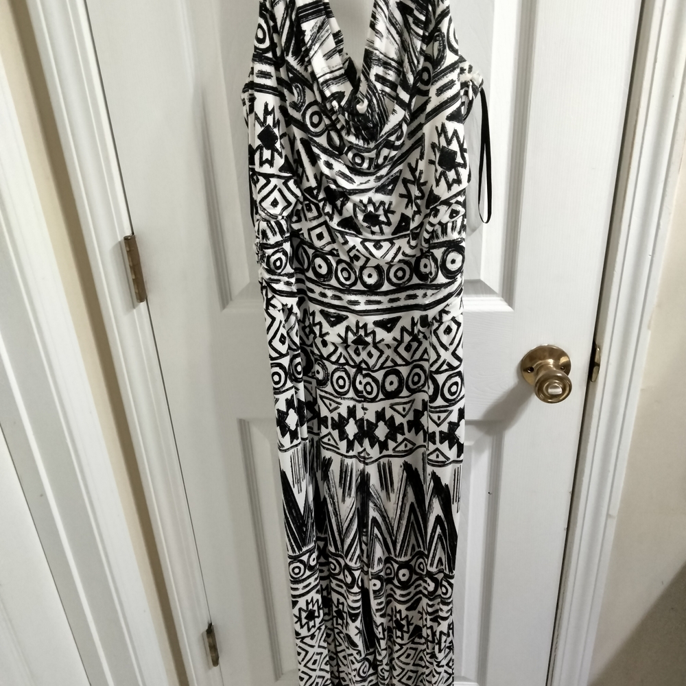 Black and White Patterned Dress